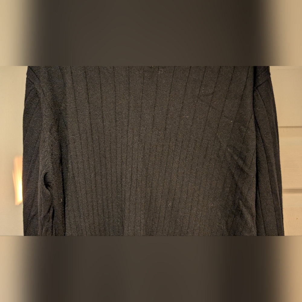 Claiborne Mens Black Long Sleeve Ribbed V-Neck Sweater Rayon Nylon Blend Size XL - Picture 8 of 14